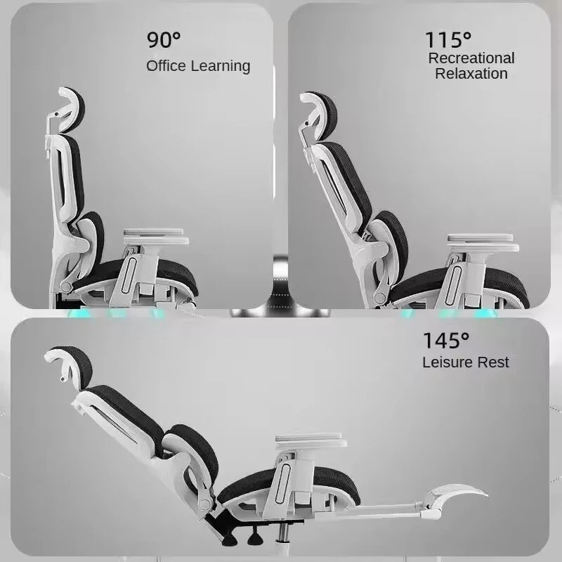 Ergonominen työtuoli korkea selkänoja verkkokangas pyörivä säädettävä lanneselän tuki kääntyvä niskatyyny