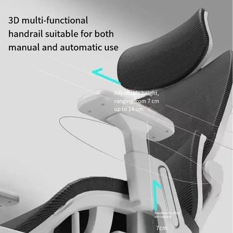 Ergonominen työtuoli korkea selkänoja verkkokangas pyörivä säädettävä lanneselän tuki kääntyvä niskatyyny