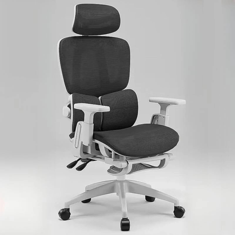 Ergonominen työtuoli korkea selkänoja verkkokangas pyörivä säädettävä lanneselän tuki kääntyvä niskatyyny
