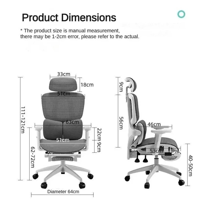 Ergonominen työtuoli korkea selkänoja verkkokangas pyörivä säädettävä lanneselän tuki kääntyvä niskatyyny
