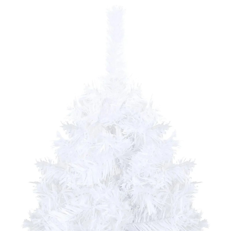 Valkoinen keinokuusi 1,2 m 380 oksaa 150 lämpimää led-valoa metallijalustalla