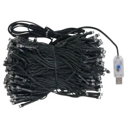 Joulukuusi 120 cm muovinen 380 oksaa 150 lämpimää led-valoa usb-liitännällä teräsjalustalla