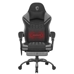 Douxlife GC RC05 kangaspelituoli hieronnalla taskujousilla leveällä istuimella ergonominen korkeaselkäinen jalkatuki