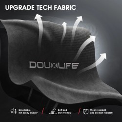 Douxlife GC-RC05 kangaspelituoli hieronnalla taskujousilla leveällä istuimella ergonominen korkeaselkäinen jalkatuki