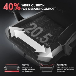 Douxlife GC-RC05 kangaspelituoli hieronnalla taskujousilla leveällä istuimella ergonominen korkeaselkäinen jalkatuki