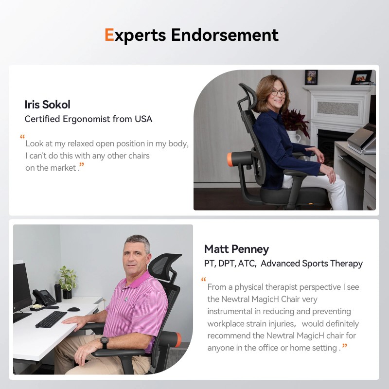 NEWTRAL ergonominen korkeaselkäinen toimisto ja pelituoli säädettävällä ristiselän tuella ja niskatuella