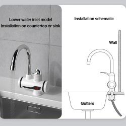 Älykäs digitaalinen välitön sähköhana säiliötön vedenlämmittimellä lämpötila säädettävissä