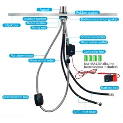 AGSIVO älykosketus keittiöhana kuuma-kylmä 360° kääntyvä ulosvedettävä suihku harjattu nikkeli SUS304