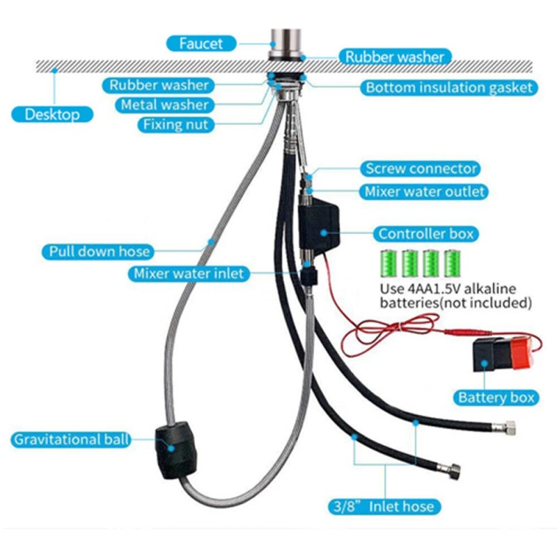 AGSIVO älykosketus keittiöhana kuuma-kylmä 360° kääntyvä ulosvedettävä suihku harjattu nikkeli SUS304