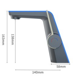 Älykäs digitaalinen pesuallashana led-lämpötilanäytöllä ja värivalolla irrotettavalla suodattimella