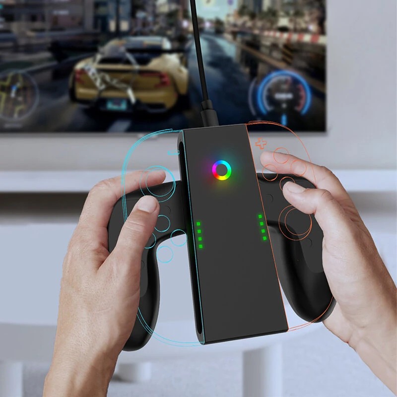 JYS JYS-NS2287 Switch2 latauskahva JoyConit magneettinen nopea RGB-valo