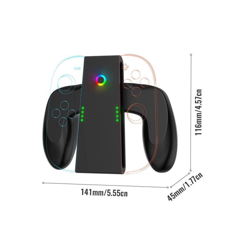 JYS JYS-NS2287 Switch2 latauskahva JoyConit magneettinen nopea RGB-valo