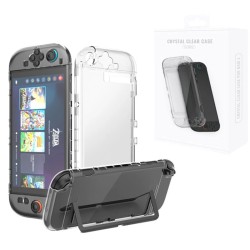 JYS JYS NS2273 Switch2 läpinäkyvä kristallikotelo konsolille ja ohjaimille iskunkestävä naarmuuntumissuoja kevyt jalustatuki