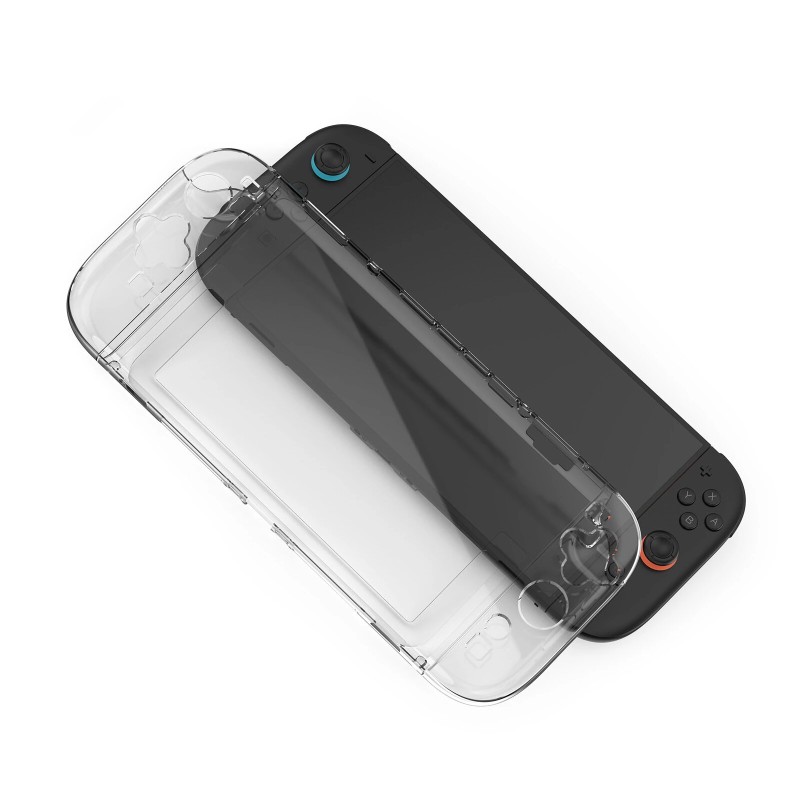 JYS JYS-NS2273 Switch2 läpinäkyvä kristallikotelo konsolille ja ohjaimille iskunkestävä naarmuuntumissuoja kevyt jalustatuki
