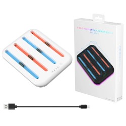 JYS JYS-NS2303 lataustelakka neljälle Joy-Con-ohjaimelle Type-C pikalataus RGB-valaistus LED-merkit