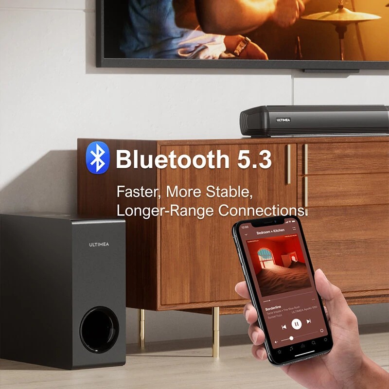 Ultimea apollo s50 4.1-kanavainen äänipalkki bluetooth-yhteydellä usb-subwoofer ja dsp-siru