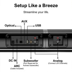 Ultimea apollo s50 4.1-kanavainen äänipalkki bluetooth-yhteydellä usb-subwoofer ja dsp-siru