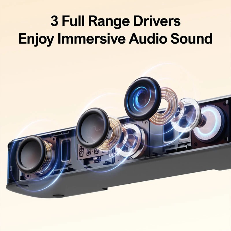 ULTIMEA Aura A40 7.1 330W äänipalkki subwooferilla ja 4 ympäröivää kaiutinta