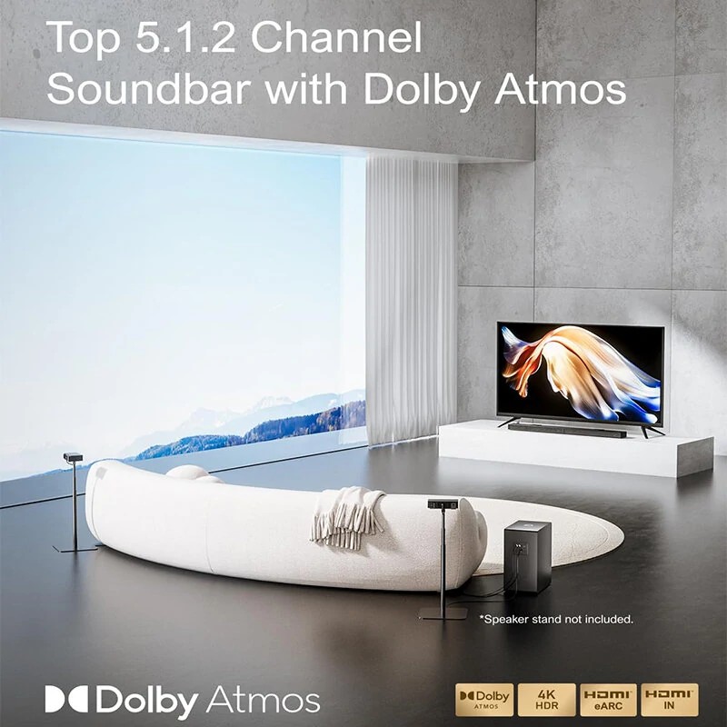 ULTIMEA Nova S80 520W 5.1.2 Dolby Atmos äänipalkki tilaääni langaton 8-tuumainen bassokaiutin 4K HDR eARC