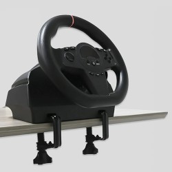 HS-GT001 270° simulaattoriohjain kaksoisvärähtelypalautteella ja poljinsetillä yhteensopiva PS4 PS3 Switch PC