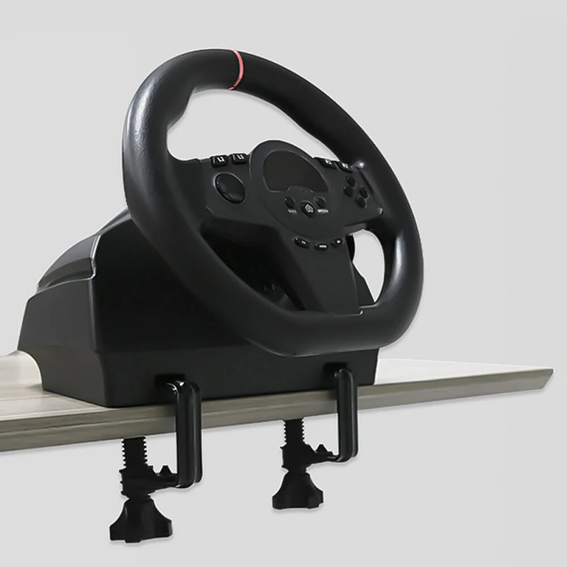 HS-GT001 270° simulaattoriohjain kaksoisvärähtelypalautteella ja poljinsetillä yhteensopiva PS4 PS3 Switch PC