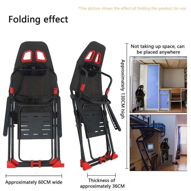 PXN taittuva kotipelisimulaattorin kiinnike säädettävällä istuimella ja polkimille