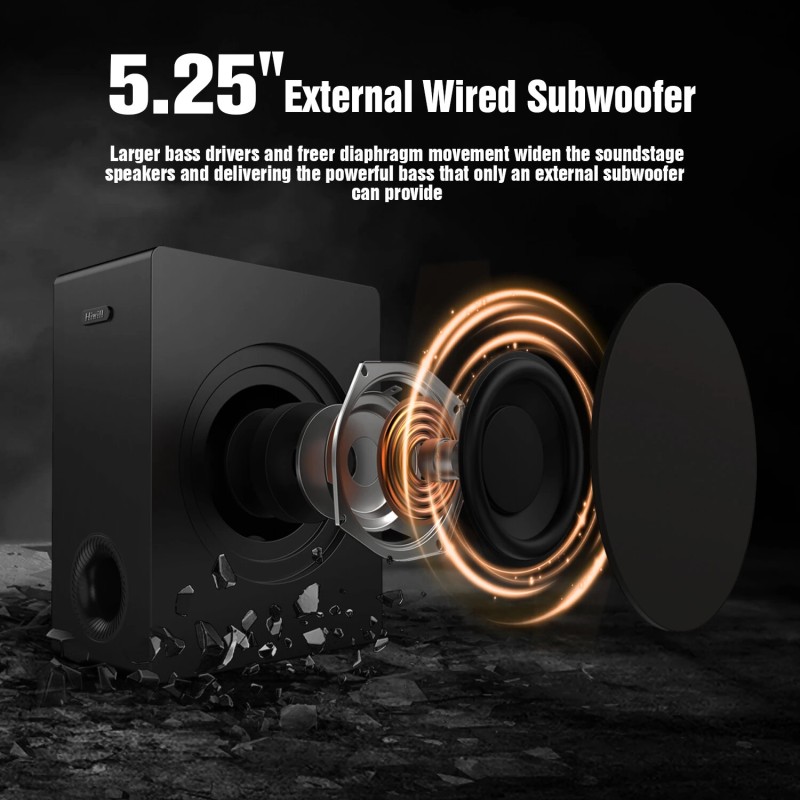 Hiwill A41 Pro 320W 4.1-kanavainen äänipalkki Dolby Atmos 3D-tilaääni langallinen subwoofer
