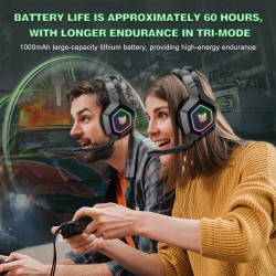 ONIKUMA B100 2.4G langattomat bluetooth-pelikuulokkeet 50 mm kaksoisneodyymi 60h akku matala viive mikrofonilla