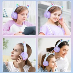 ONIKUMA B90 langattomat RGB-kissankorvakuulokkeet Bluetooth 40mm HiFi-bassolla 55h toisto