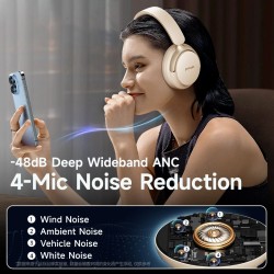 PICUN NC60 langattomat kuulokkeet ANC Bluetooth 5.4 40mm HiFi-basso 4 mikrofonia 130h akunkesto