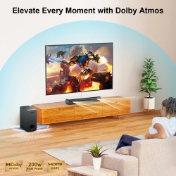Hiwill A21 Dolby Atmos 200 watin 2.1-kanavainen äänipalkki ulkoisella subwooferilla
