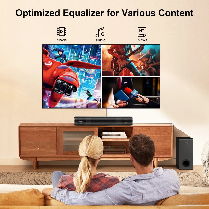 Hiwill A21 Dolby Atmos 200 watin 2.1-kanavainen äänipalkki ulkoisella subwooferilla