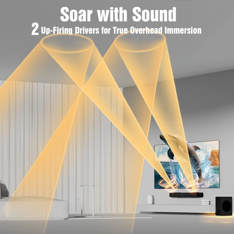 Hiwill A312 Dolby Atmos 3.1.2-kanavainen 400W äänipalkki subwooferilla Bluetoothilla