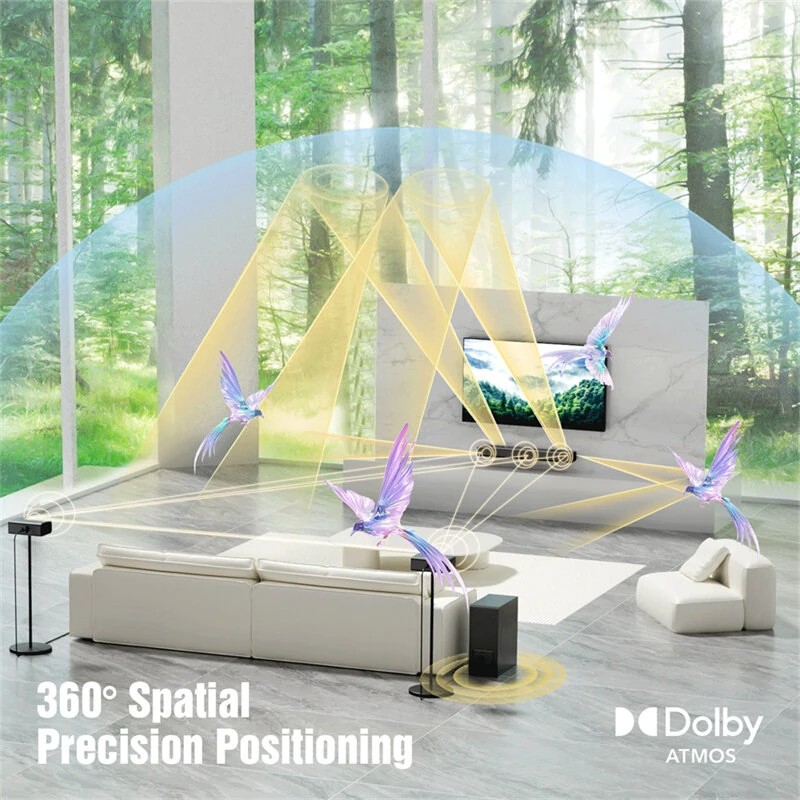 Hiwill A512 5.1.2-kanavainen 360° Dolby Atmos äänipalkki ja 6,5 tuuman subwoofer