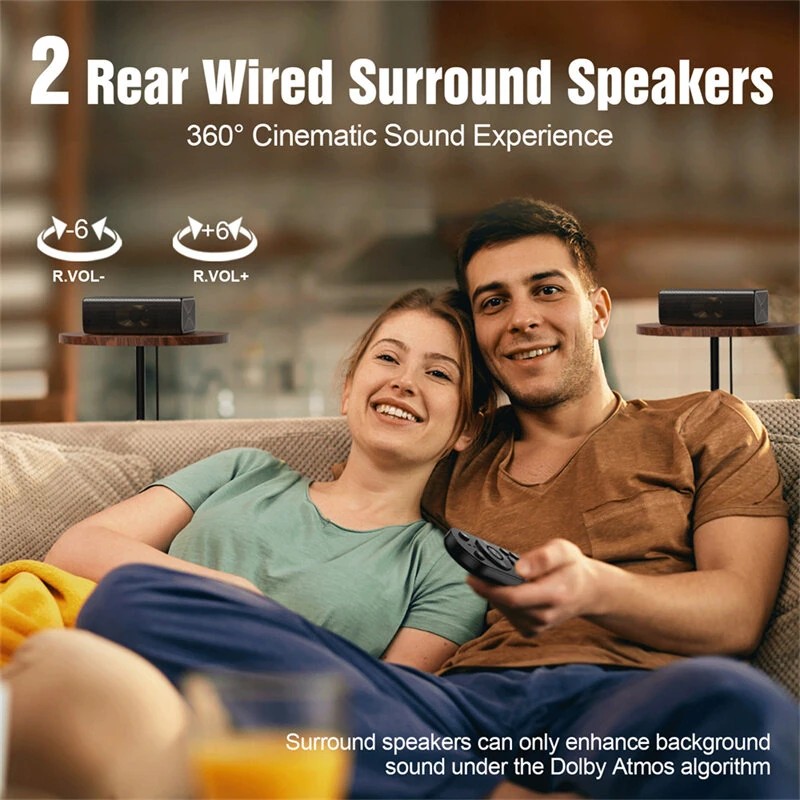 Hiwill A512 5.1.2-kanavainen 360° Dolby Atmos äänipalkki ja 6,5 tuuman subwoofer