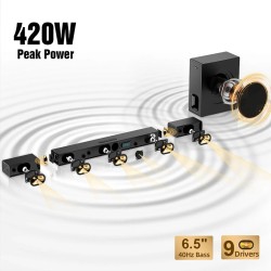 Hiwill A51 PRO Dolby Atmos 5.1-kanavainen 420W äänipalkki langaton 6,5-tuumainen subwooferi