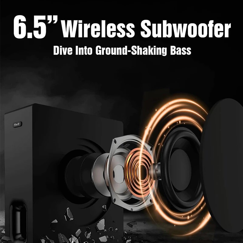 Hiwill A51 PRO Dolby Atmos 5.1-kanavainen 420W äänipalkki langaton 6,5-tuumainen subwooferi