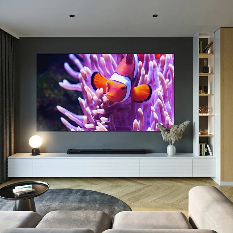 Wupro Cinema kiinteäkehyksinen harmaa kristallinäyttö 16:9-kuvasuhde 1,8-vahvistus 92–130 tuumaa