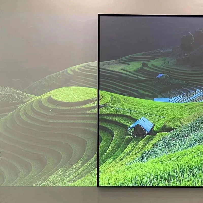 Wupro Cinema kiinteäkehysinen musta kristallivalkokangas 4K 160° 10 mm ohut kehys 92–130 tuumaa