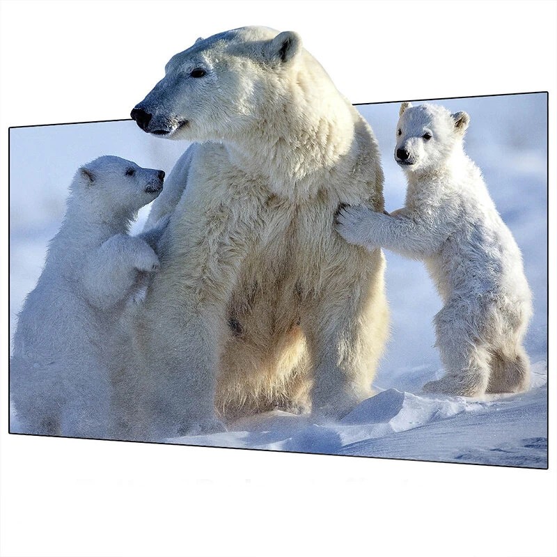 Wupro Cinema kiinteäkehyksinen harmaa kristallinäyttö kotiteatteri 16:9 4K 3D 92–130 tuumaa