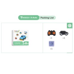 AOSEED X-Auto kolmen auton 3D-tulostettava kauko-ohjattava STEM-opetussarja