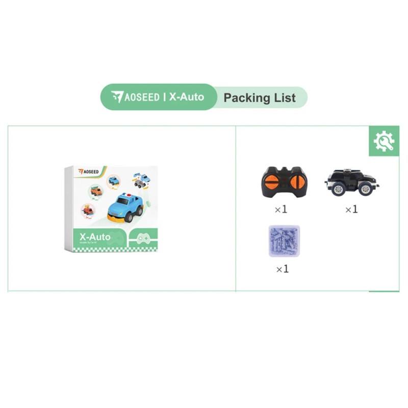 AOSEED X-Auto kolmen auton 3D-tulostettava kauko-ohjattava STEM-opetussarja