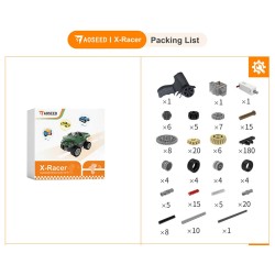 AOSEED X-Racer rakentelusarja 330 osaa X-Maker yhteensopiva kauko-ohjattava auto opetuspaketti