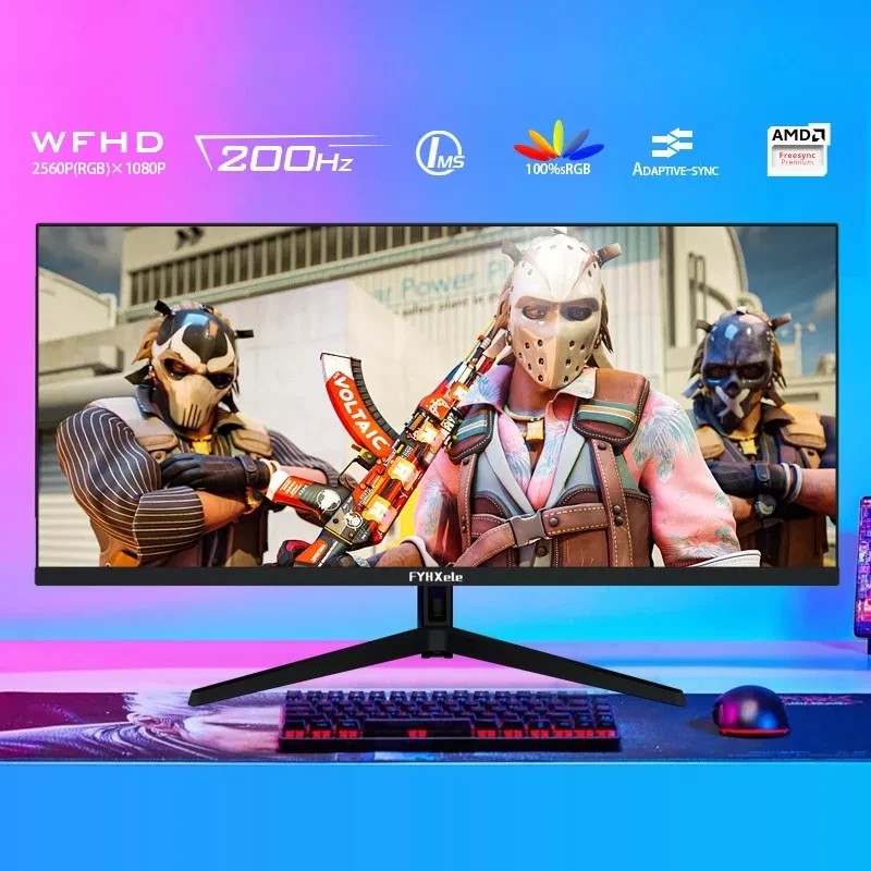FYHXele FY29Q2H 29 tuuman pelimonitori laajakuvanäyttö 21:9 IPS WFHD 200Hz 1ms DP HDMI