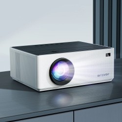 BlitzWolfBW-V8 täysikokoinen 1080p projektori Android 11.0 480 ANSI lumenia kannettava 4K-dekoodaus kaksitaajuuksinen wifi