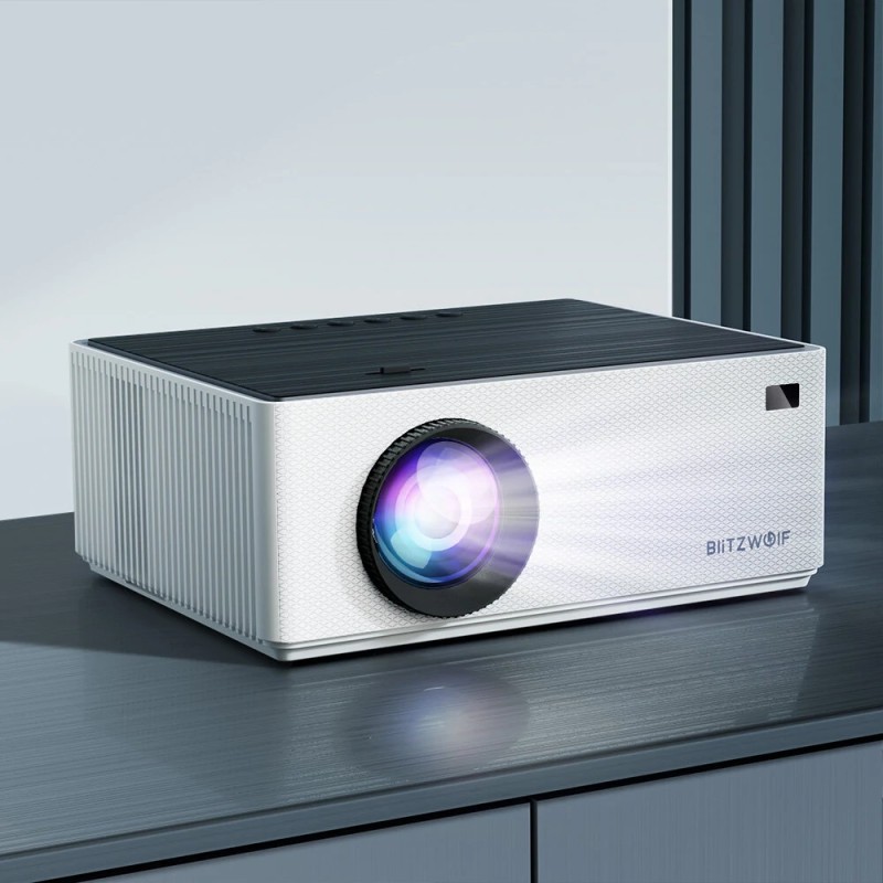 BlitzWolfBW-V8 täysikokoinen 1080p projektori Android 11.0 480 ANSI lumenia kannettava 4K-dekoodaus kaksitaajuuksinen wifi