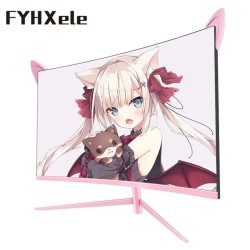 For Black Myth WuKong FYHXele 27 tuumainen vaaleanpunainen kaareva QHD 165Hz pelinäyttö HDR10 Free Sync kaiuttimilla säädettävä