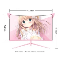 For Black Myth:WuKong FYHXele 27-tuumainen vaaleanpunainen kaareva QHD 165Hz pelinäyttö HDR10 Free-Sync kaiuttimilla säädettävä