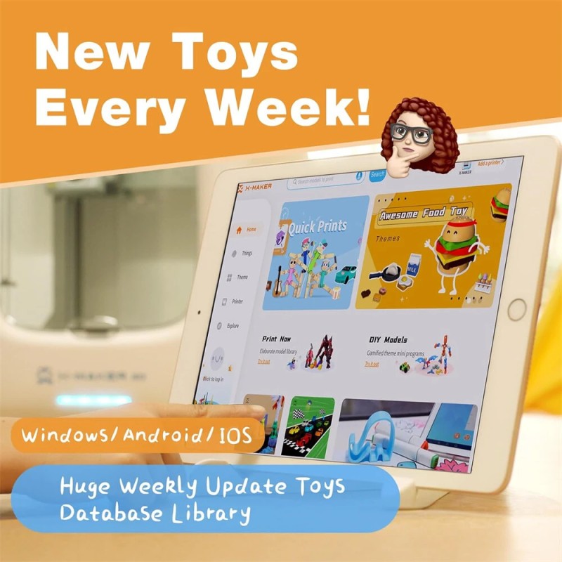 AOSEED X-MAKER JOY lapsiystävällinen suljettu 3D-tulostin tarkka 0,05 mm jopa 200 mm/s PLA-yhteensopiva