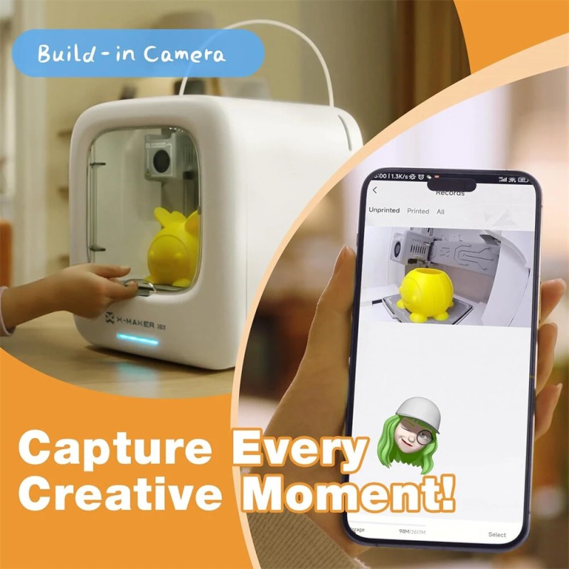 AOSEED X-MAKER JOY lapsiystävällinen suljettu 3D-tulostin tarkka 0,05 mm jopa 200 mm/s PLA-yhteensopiva